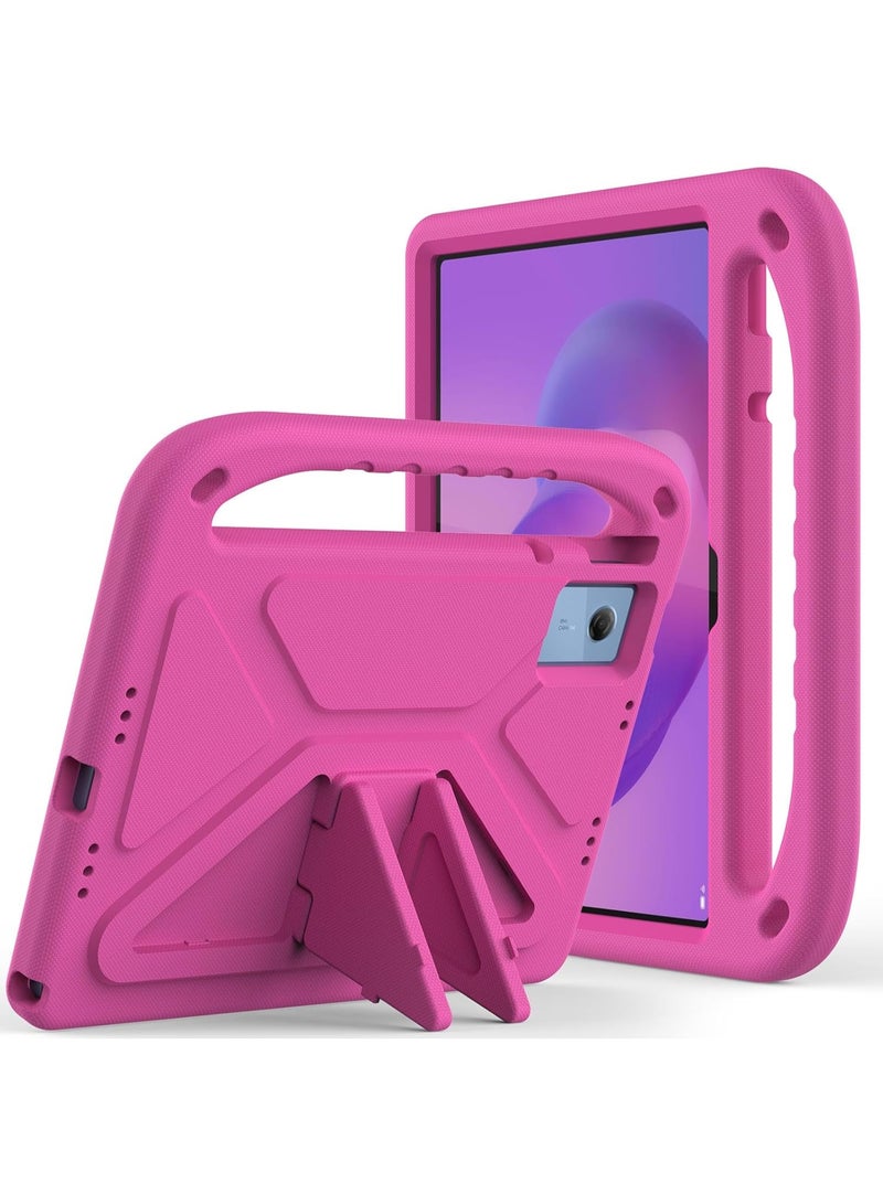 Kids Case Compatible with Lenovo Idea Tab Tablet 11 inch 2025,Light Weight Shock Proof Handle Stand Kids Friendly Protective Slim Cover Shell (Rose)